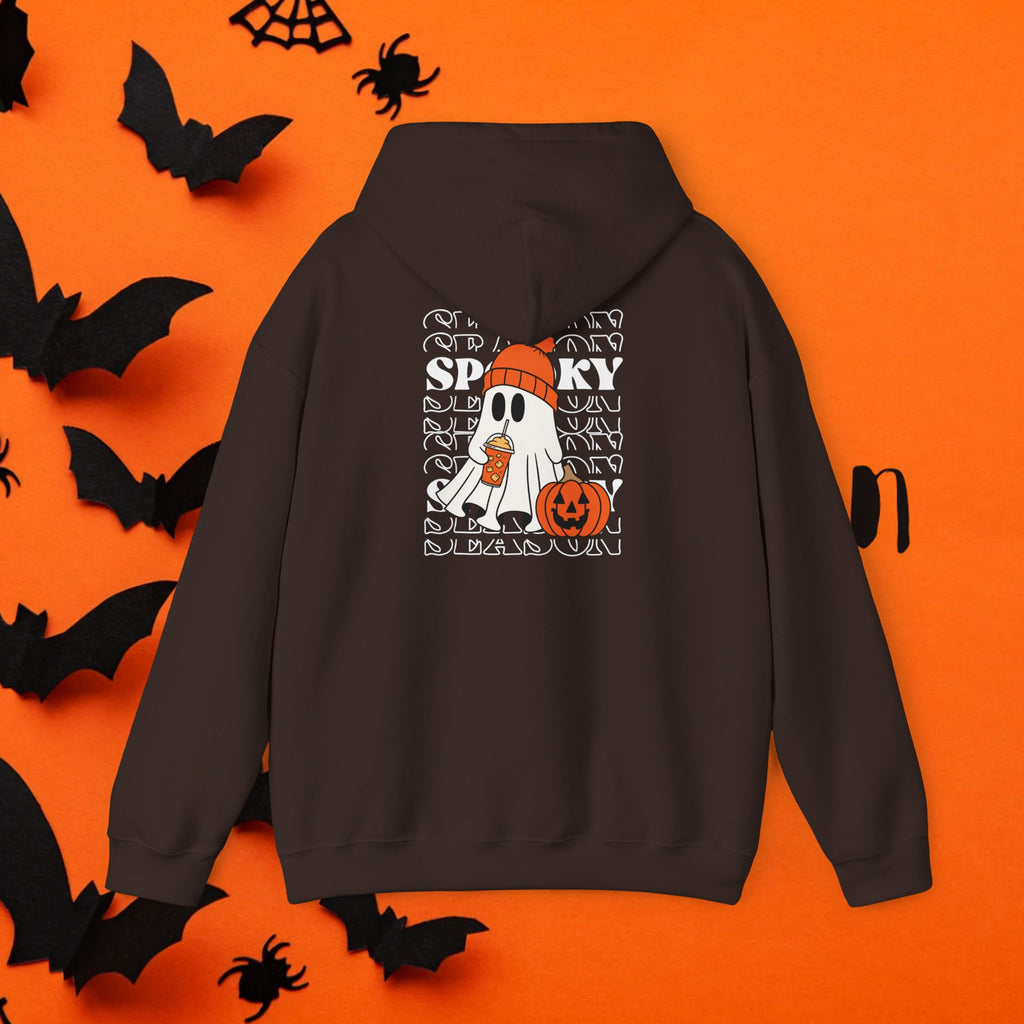 Cozy Ghost-Themed Hoodie for Halloween, Trendy Sweatshirt, Fall Fashion, Trick-or-Treat Wear, Unisex Halloween Apparel