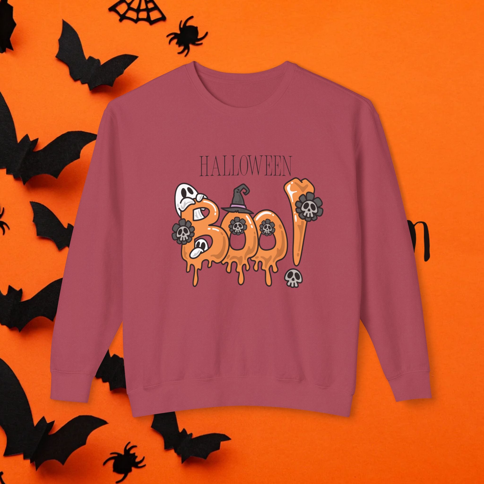 Halloween Boo Crewneck Sweatshirt Unisex Leichtes Sweatshirt für den Herbst