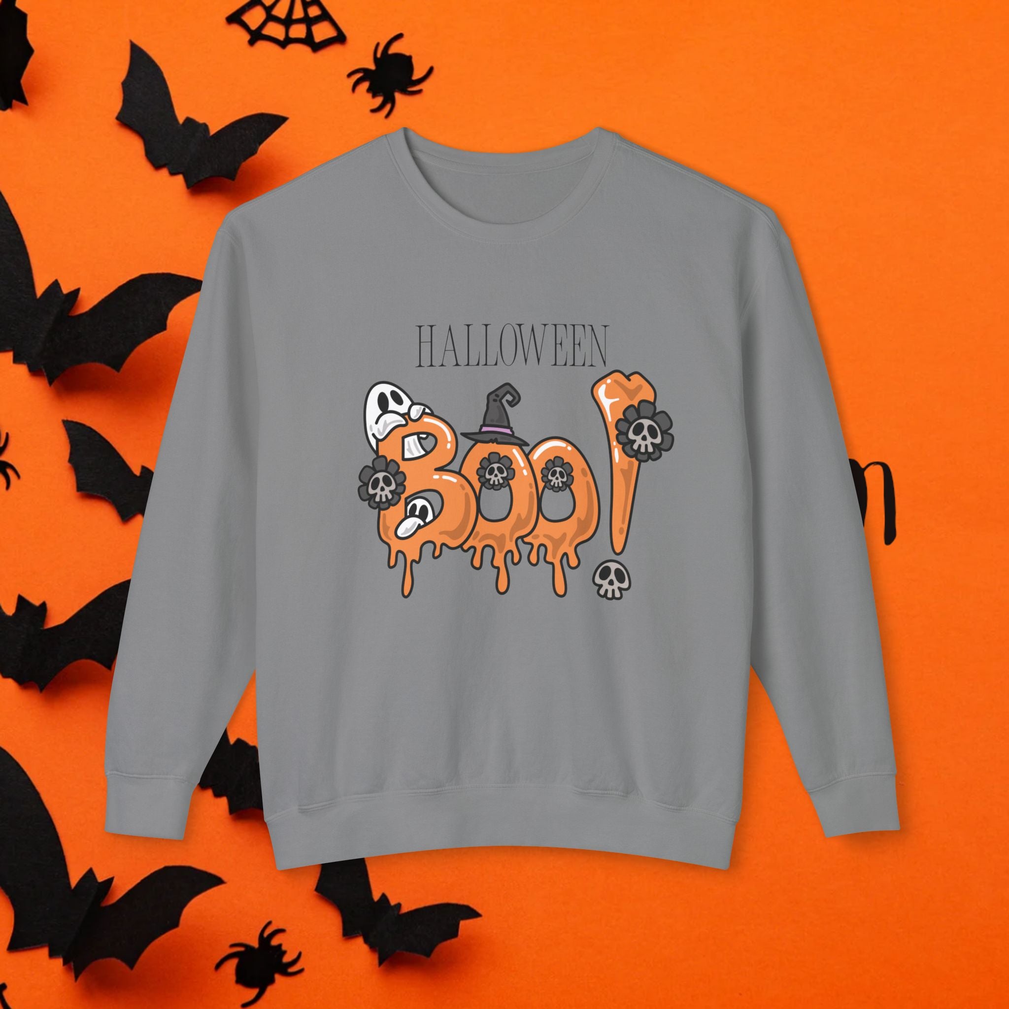 Halloween Boo Crewneck Sweatshirt Unisex Leichtes Sweatshirt für den Herbst