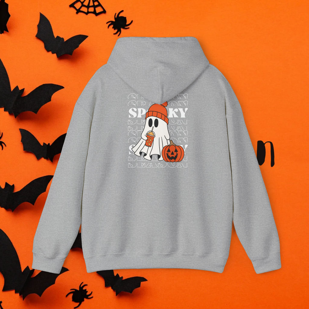 Cozy Ghost-Themed Hoodie for Halloween, Trendy Sweatshirt, Fall Fashion, Trick-or-Treat Wear, Unisex Halloween Apparel