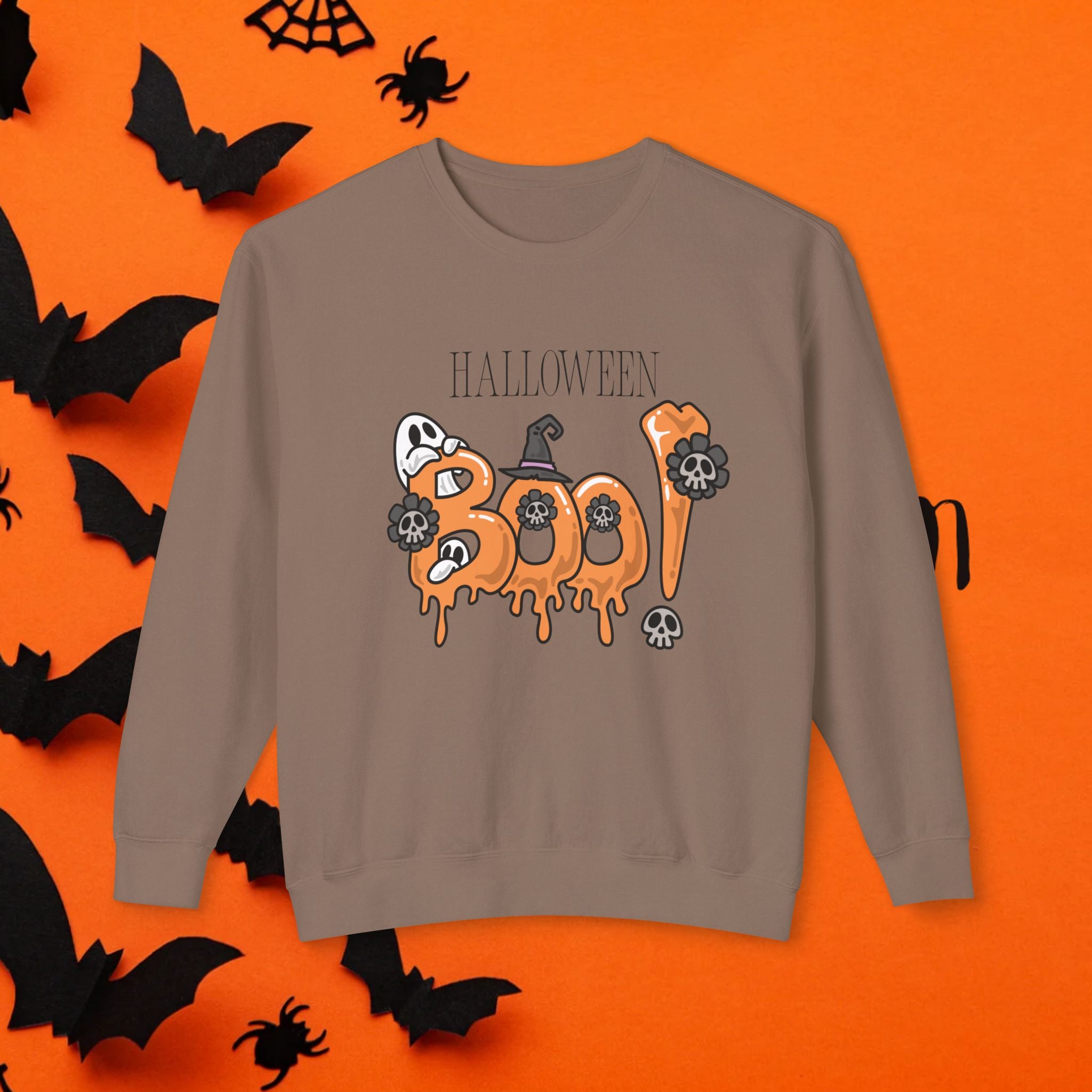 Halloween Boo Crewneck Sweatshirt Unisex Leichtes Sweatshirt für den Herbst