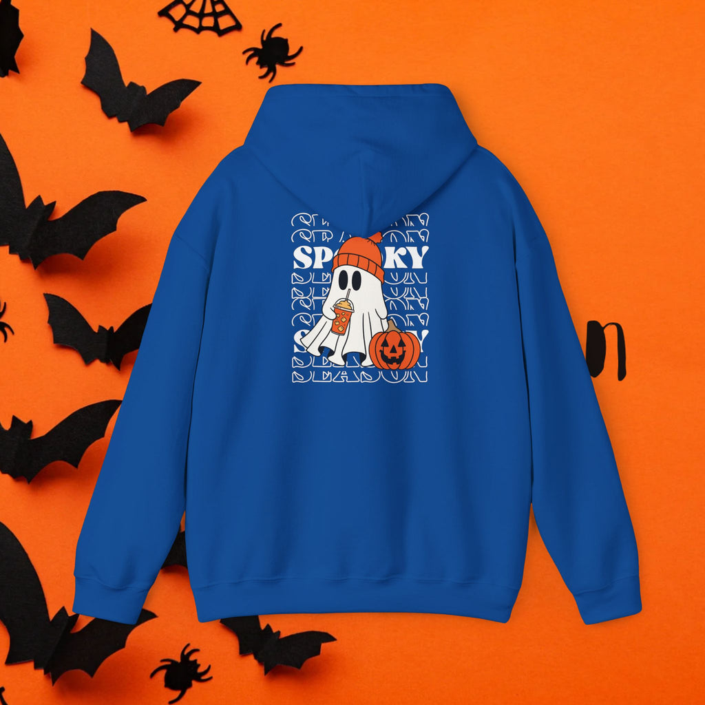 Cozy Ghost-Themed Hoodie for Halloween, Trendy Sweatshirt, Fall Fashion, Trick-or-Treat Wear, Unisex Halloween Apparel