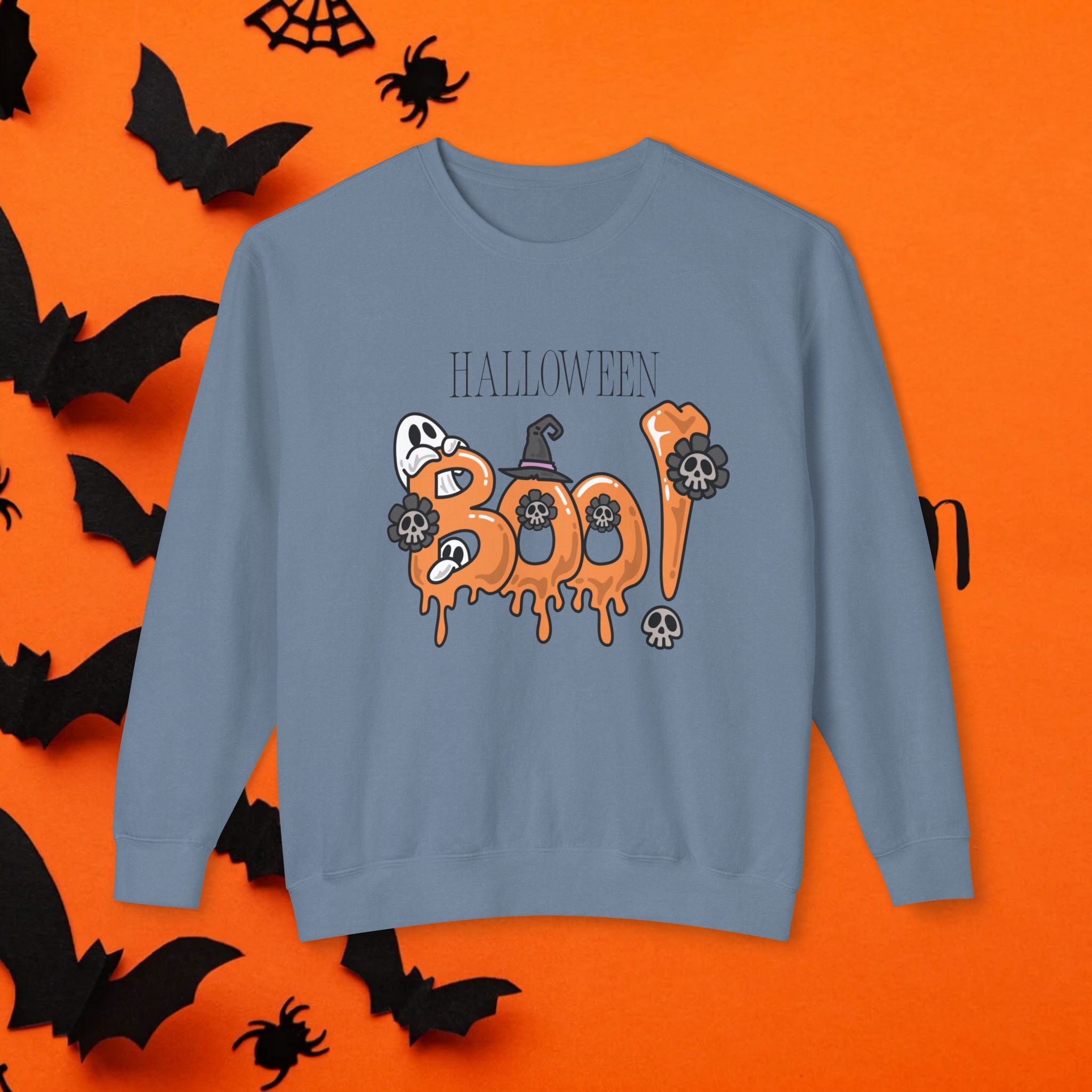 Halloween Boo Crewneck Sweatshirt Unisex Leichtes Sweatshirt für den Herbst
