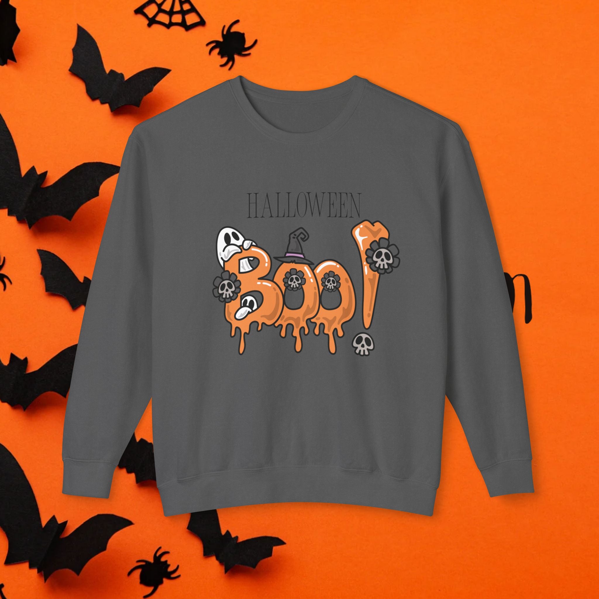 Halloween Boo Crewneck Sweatshirt Unisex Leichtes Sweatshirt für den Herbst